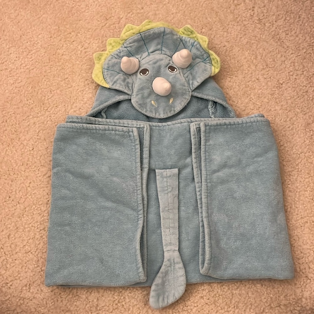 Pottery Barn Kids Triceratops baby towel
